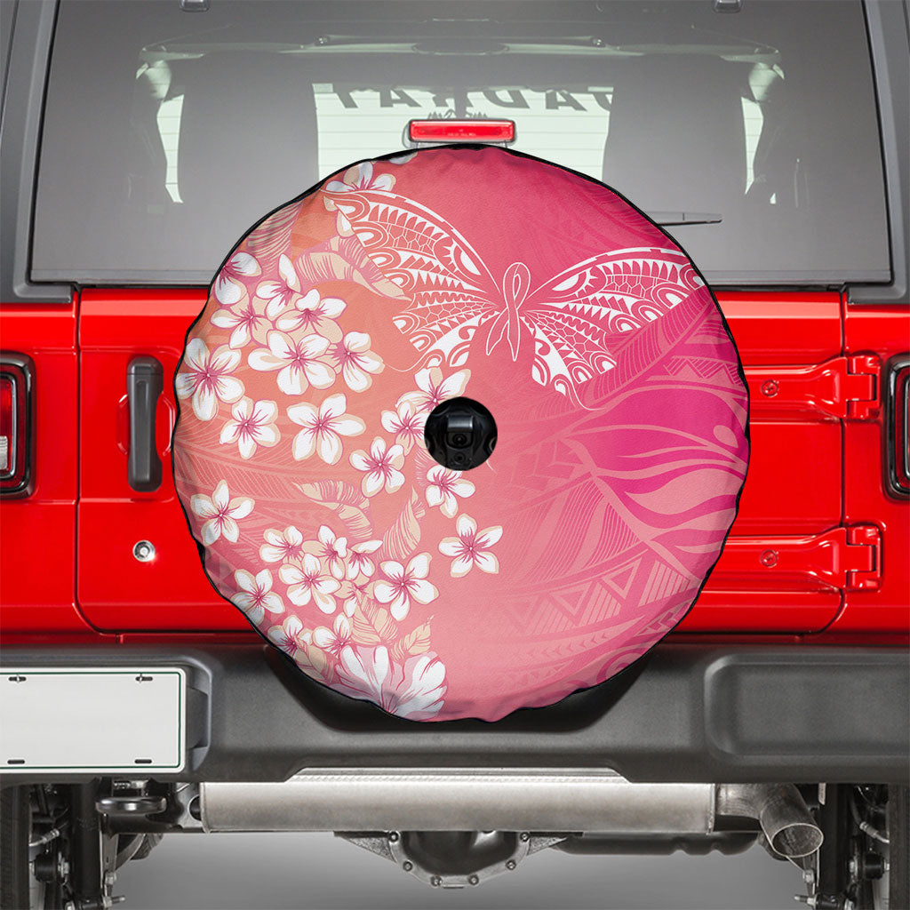 Dreamy Butterfly Polynesian - Breast Cancer Awareness Spare Tire Cover Floral Vibes