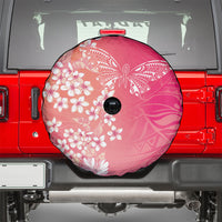Dreamy Butterfly Polynesian - Breast Cancer Awareness Spare Tire Cover Floral Vibes