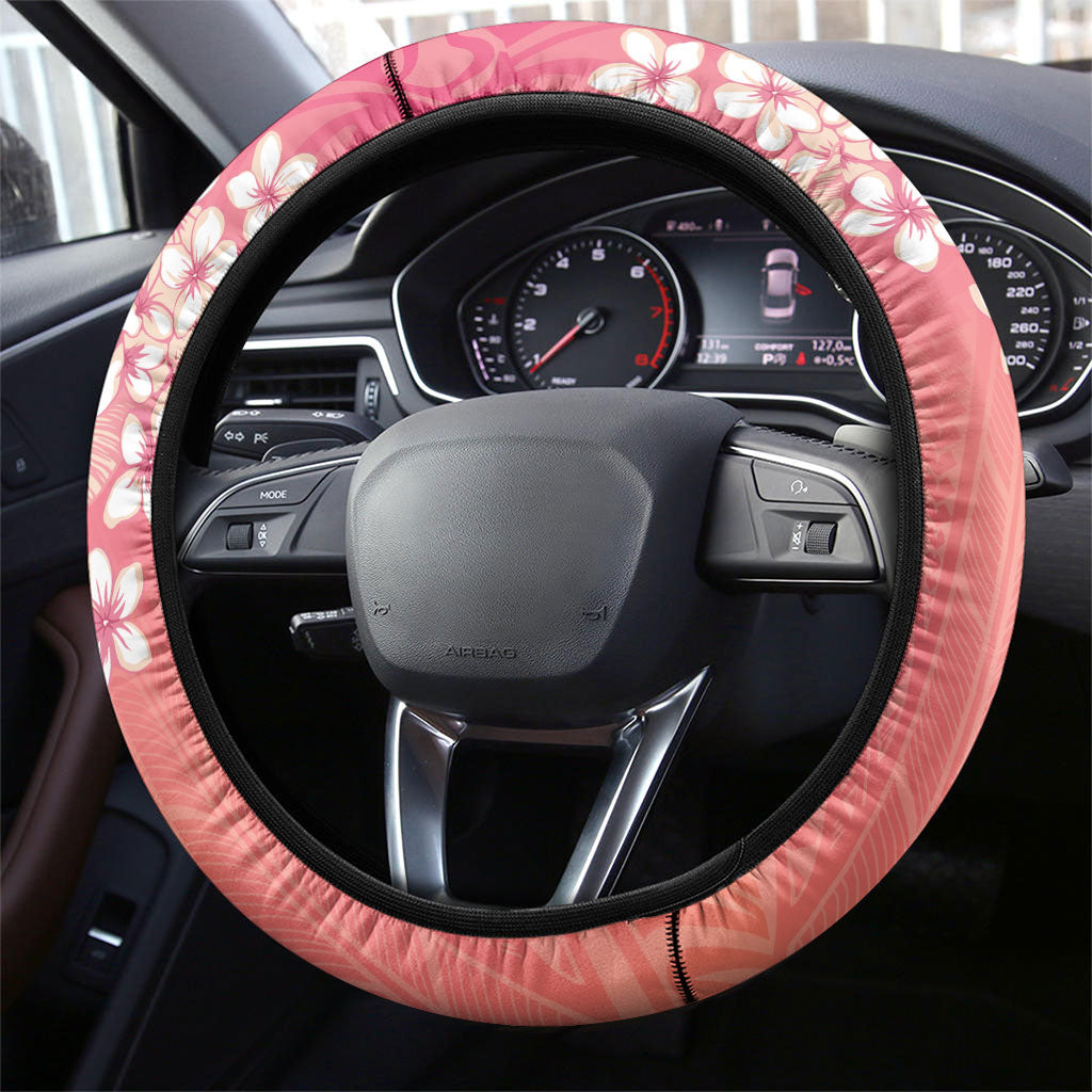 Dreamy Butterfly Polynesian - Breast Cancer Awareness Steering Wheel Cover Floral Vibes