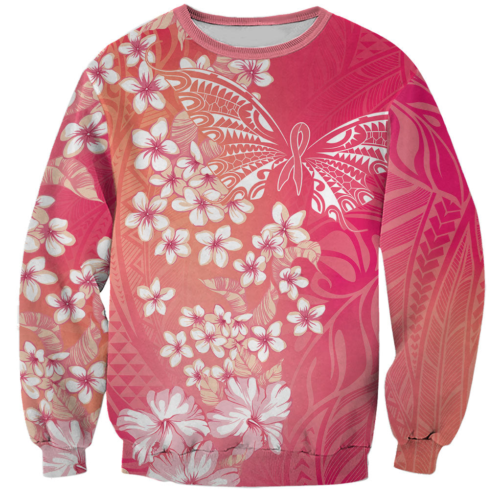 Dreamy Butterfly Polynesian - Breast Cancer Awareness Sweatshirt Floral Vibes
