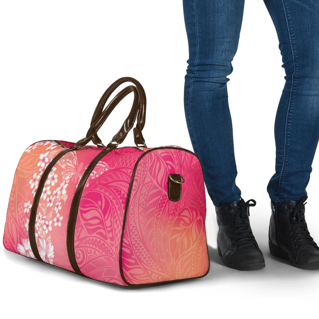Dreamy Butterfly Polynesian - Breast Cancer Awareness Travel Bag Floral Vibes