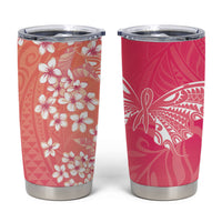 Dreamy Butterfly Polynesian - Breast Cancer Awareness Tumbler Cup Floral Vibes