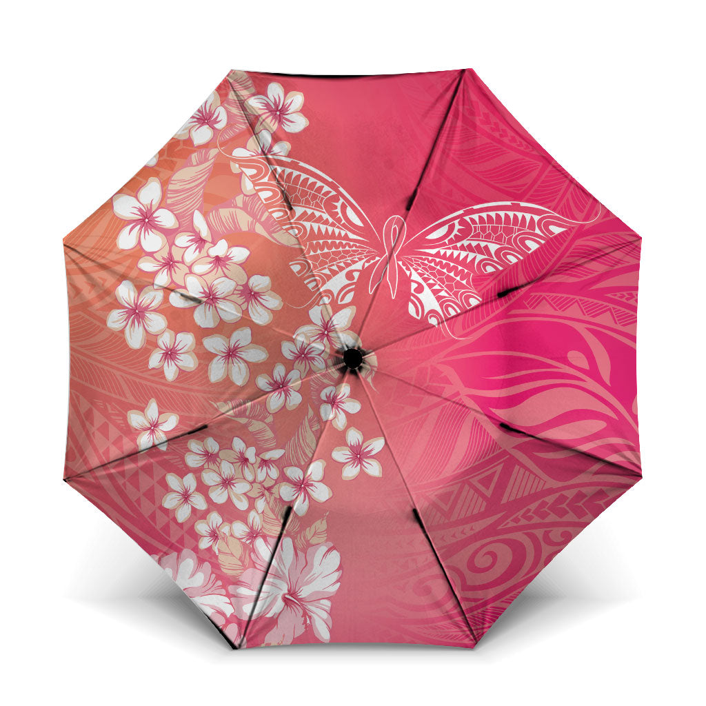 Dreamy Butterfly Polynesian - Breast Cancer Awareness Umbrella Floral Vibes