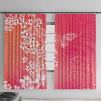 Dreamy Butterfly Polynesian - Breast Cancer Awareness Window Curtain Floral Vibes