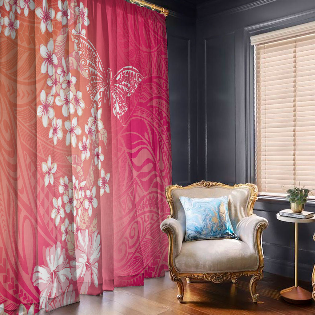 Dreamy Butterfly Polynesian - Breast Cancer Awareness Window Curtain Floral Vibes