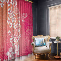 Dreamy Butterfly Polynesian - Breast Cancer Awareness Window Curtain Floral Vibes