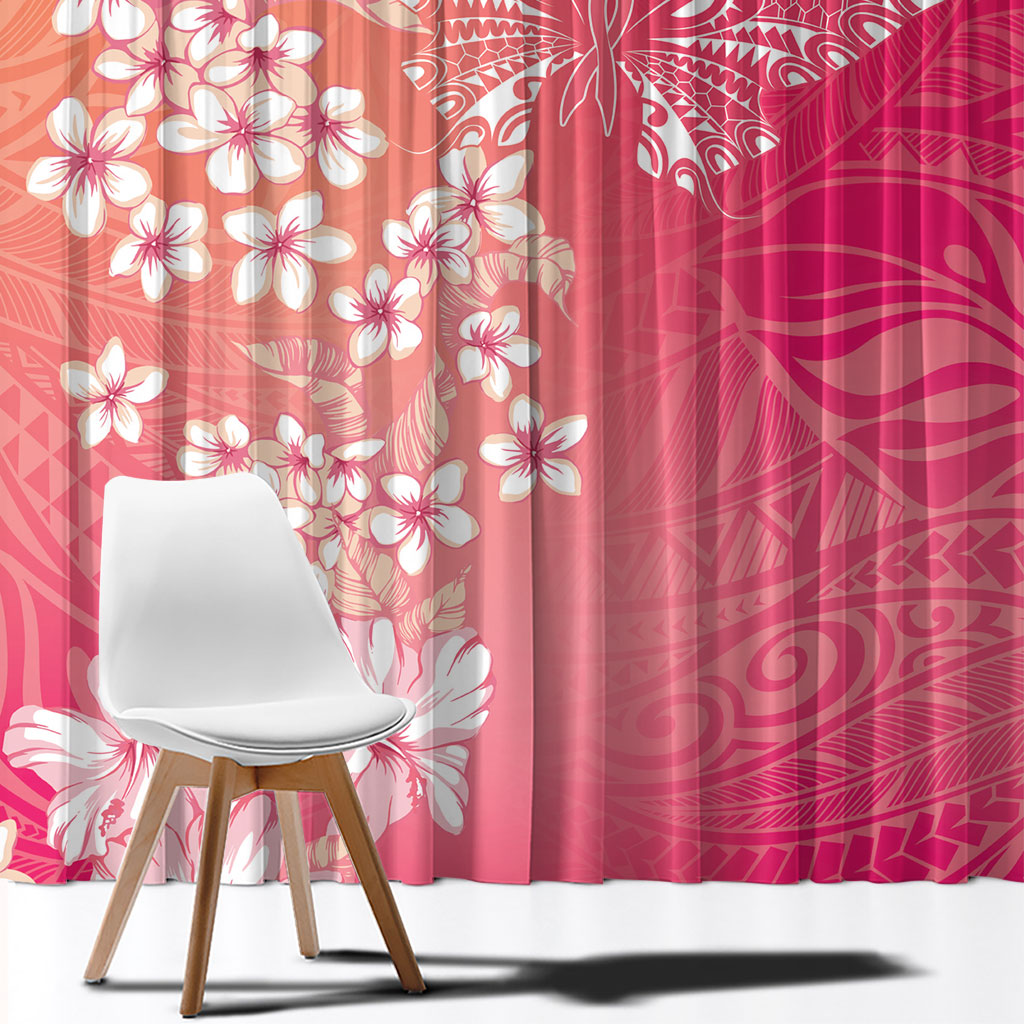 Dreamy Butterfly Polynesian - Breast Cancer Awareness Window Curtain Floral Vibes