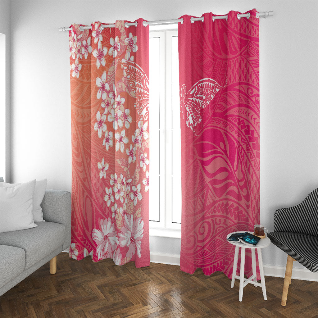 Dreamy Butterfly Polynesian - Breast Cancer Awareness Window Curtain Floral Vibes