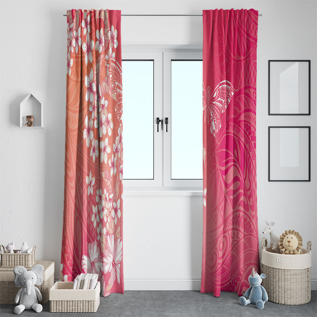 Dreamy Butterfly Polynesian - Breast Cancer Awareness Window Curtain Floral Vibes