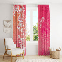 Dreamy Butterfly Polynesian - Breast Cancer Awareness Window Curtain Floral Vibes