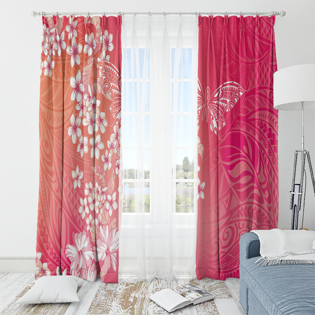 Dreamy Butterfly Polynesian - Breast Cancer Awareness Window Curtain Floral Vibes