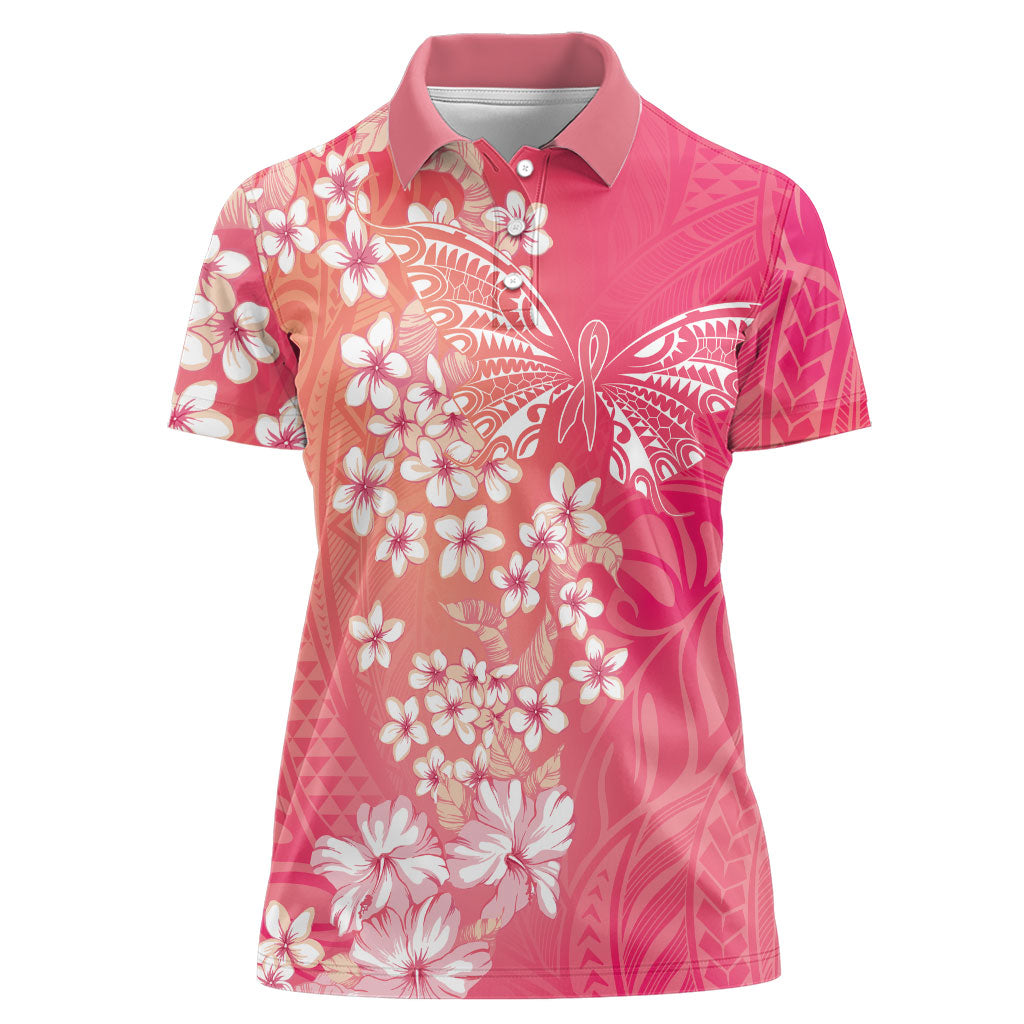 Dreamy Butterfly Polynesian - Breast Cancer Awareness Women Polo Shirt Floral Vibes