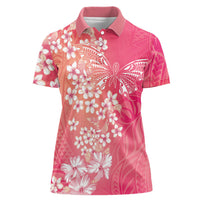 Dreamy Butterfly Polynesian - Breast Cancer Awareness Women Polo Shirt Floral Vibes