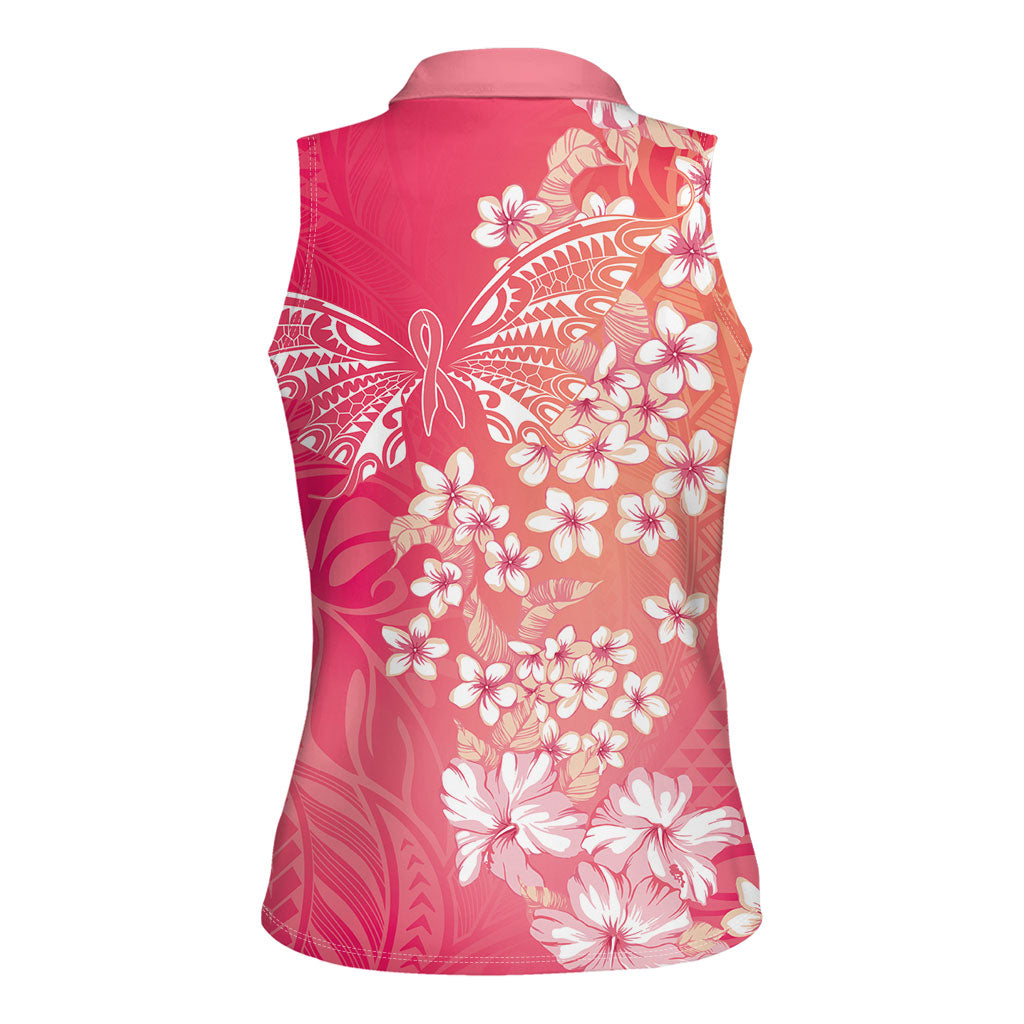 Dreamy Butterfly Polynesian - Breast Cancer Awareness Women Sleeveless Polo Shirt Floral Vibes