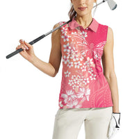 Dreamy Butterfly Polynesian - Breast Cancer Awareness Women Sleeveless Polo Shirt Floral Vibes