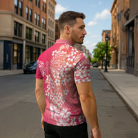 Dreamy Butterfly Polynesian - Breast Cancer Awareness Zipper Polo Shirt Floral Vibes