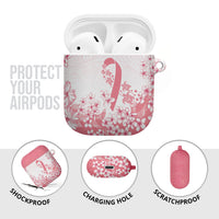Breast Cancer Awareness Polynesian AirPods Case Floral Pink Ribbon