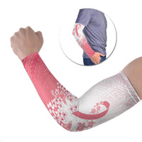 Breast Cancer Awareness Polynesian Arm Sleeves Floral Pink Ribbon
