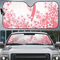 Breast Cancer Awareness Polynesian Auto Sun Shade Floral Pink Ribbon