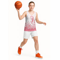 Breast Cancer Awareness Polynesian Basketball Jersey Floral Pink Ribbon