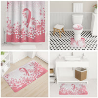 Breast Cancer Awareness Polynesian Bathroom Set Floral Pink Ribbon