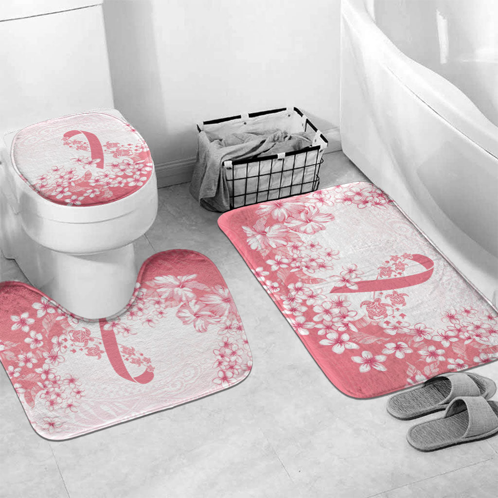 Breast Cancer Awareness Polynesian Bathroom Set Floral Pink Ribbon