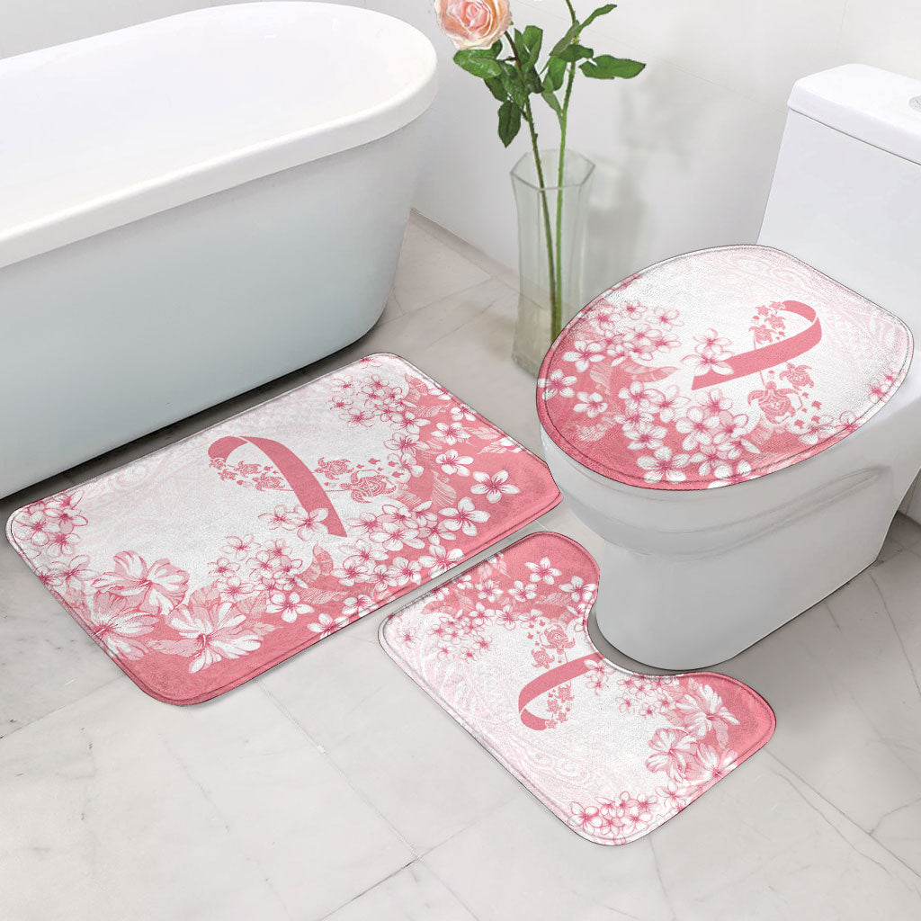 Breast Cancer Awareness Polynesian Bathroom Set Floral Pink Ribbon