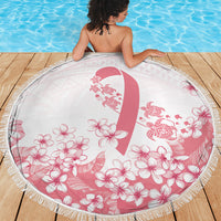 Breast Cancer Awareness Polynesian Beach Blanket Floral Pink Ribbon