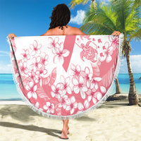 Breast Cancer Awareness Polynesian Beach Blanket Floral Pink Ribbon