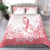 Breast Cancer Awareness Polynesian Bedding Set Floral Pink Ribbon