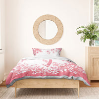 Breast Cancer Awareness Polynesian Bedding Set Floral Pink Ribbon
