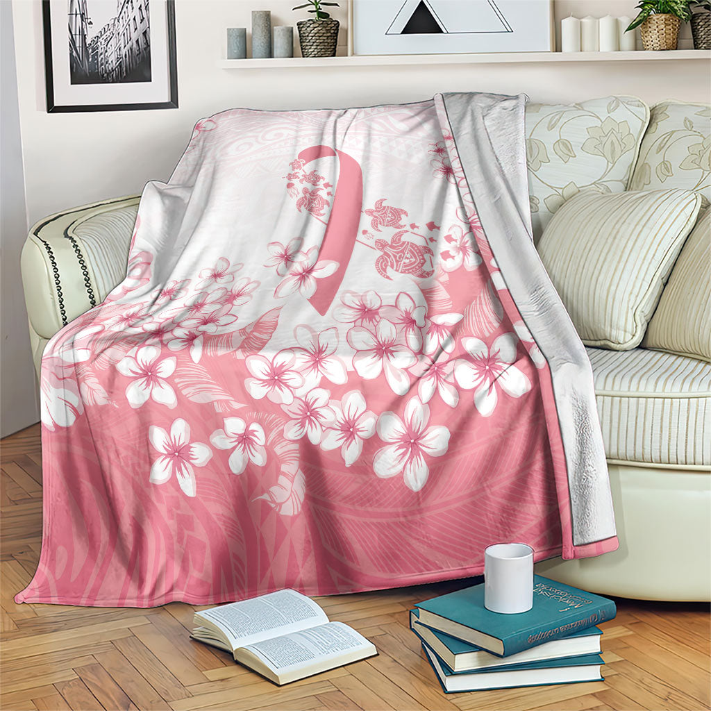 Breast Cancer Awareness Polynesian Blanket Floral Pink Ribbon