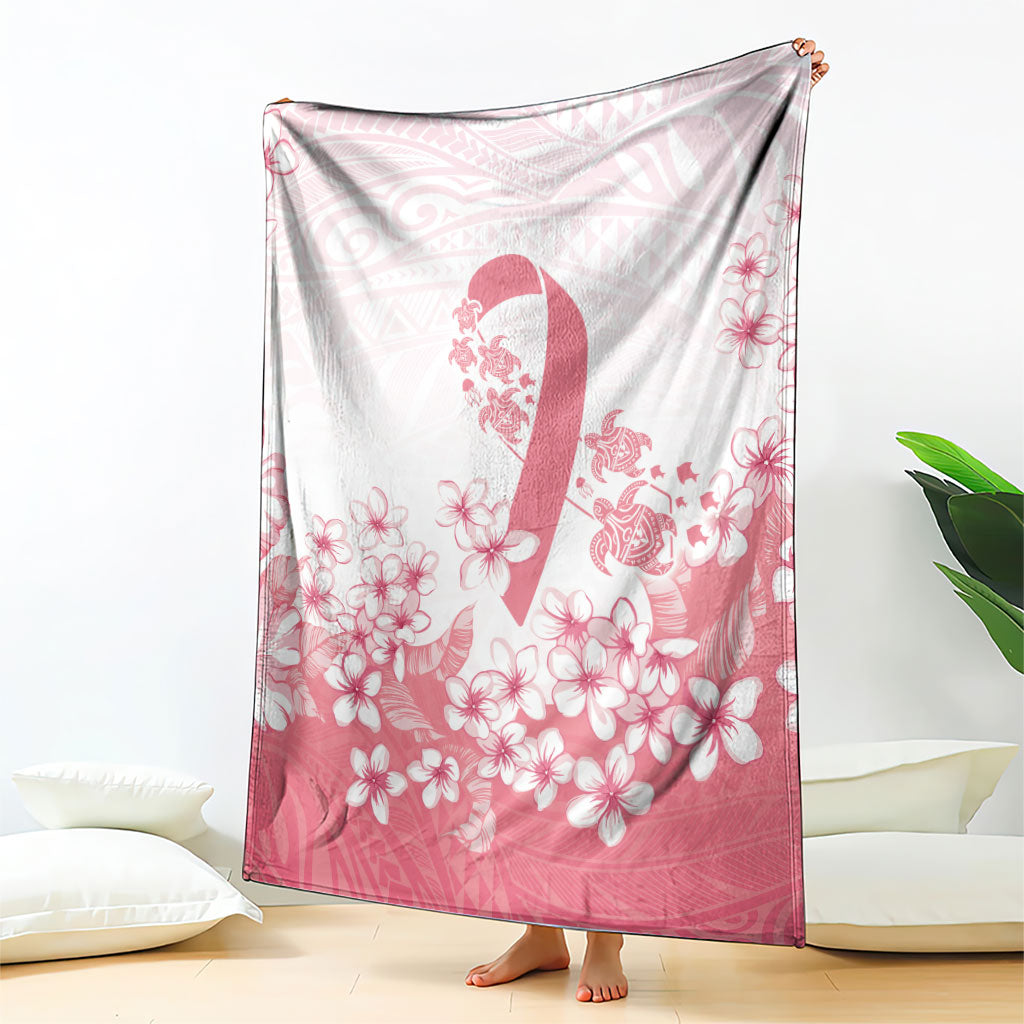 Breast Cancer Awareness Polynesian Blanket Floral Pink Ribbon