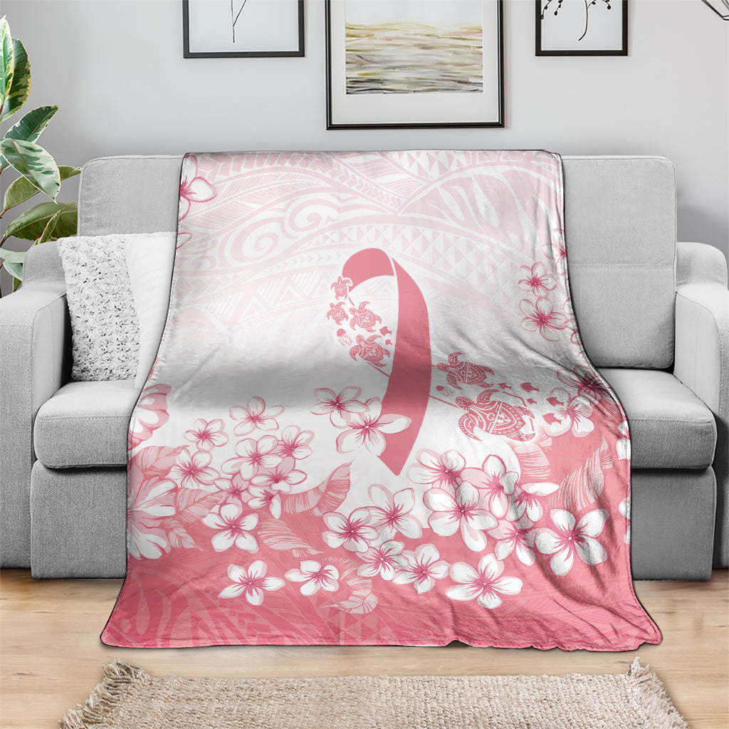 Breast Cancer Awareness Polynesian Blanket Floral Pink Ribbon