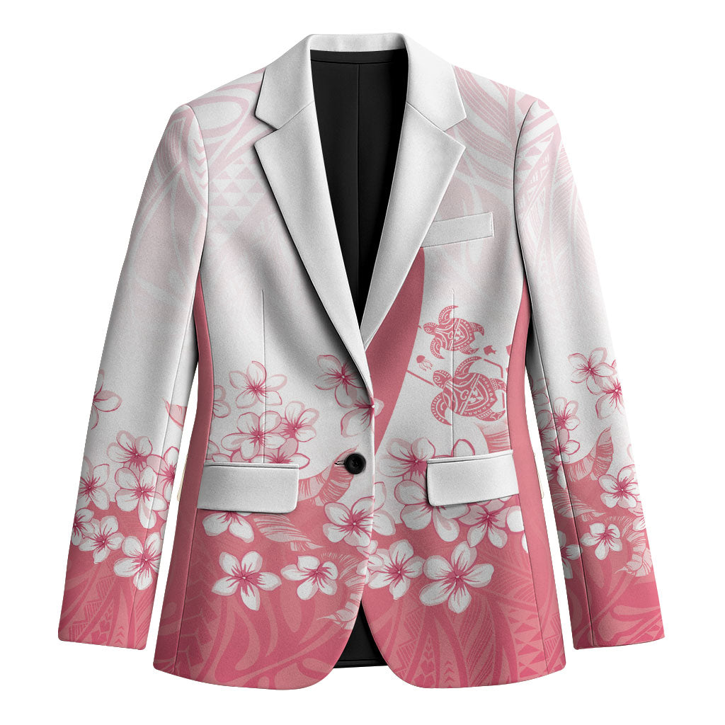 Breast Cancer Awareness Polynesian Blazer Floral Pink Ribbon