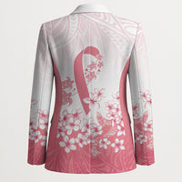 Breast Cancer Awareness Polynesian Blazer Floral Pink Ribbon