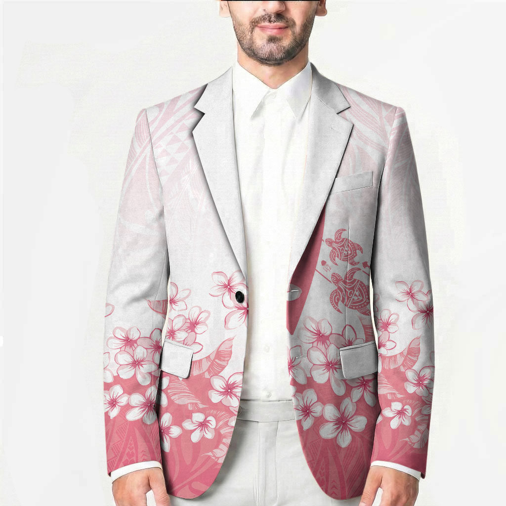 Breast Cancer Awareness Polynesian Blazer Floral Pink Ribbon