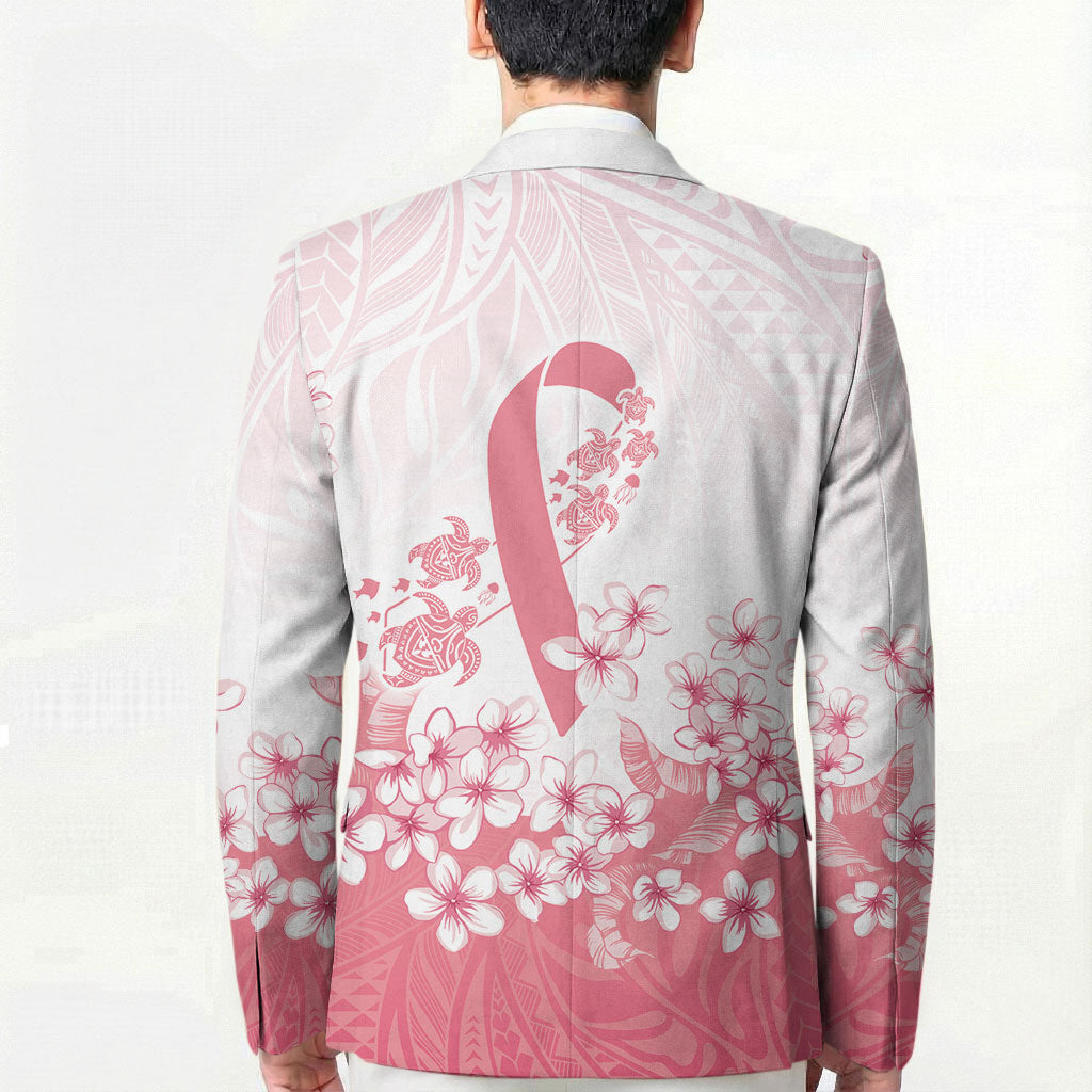 Breast Cancer Awareness Polynesian Blazer Floral Pink Ribbon