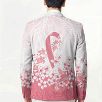 Breast Cancer Awareness Polynesian Blazer Floral Pink Ribbon