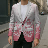 Breast Cancer Awareness Polynesian Blazer Floral Pink Ribbon
