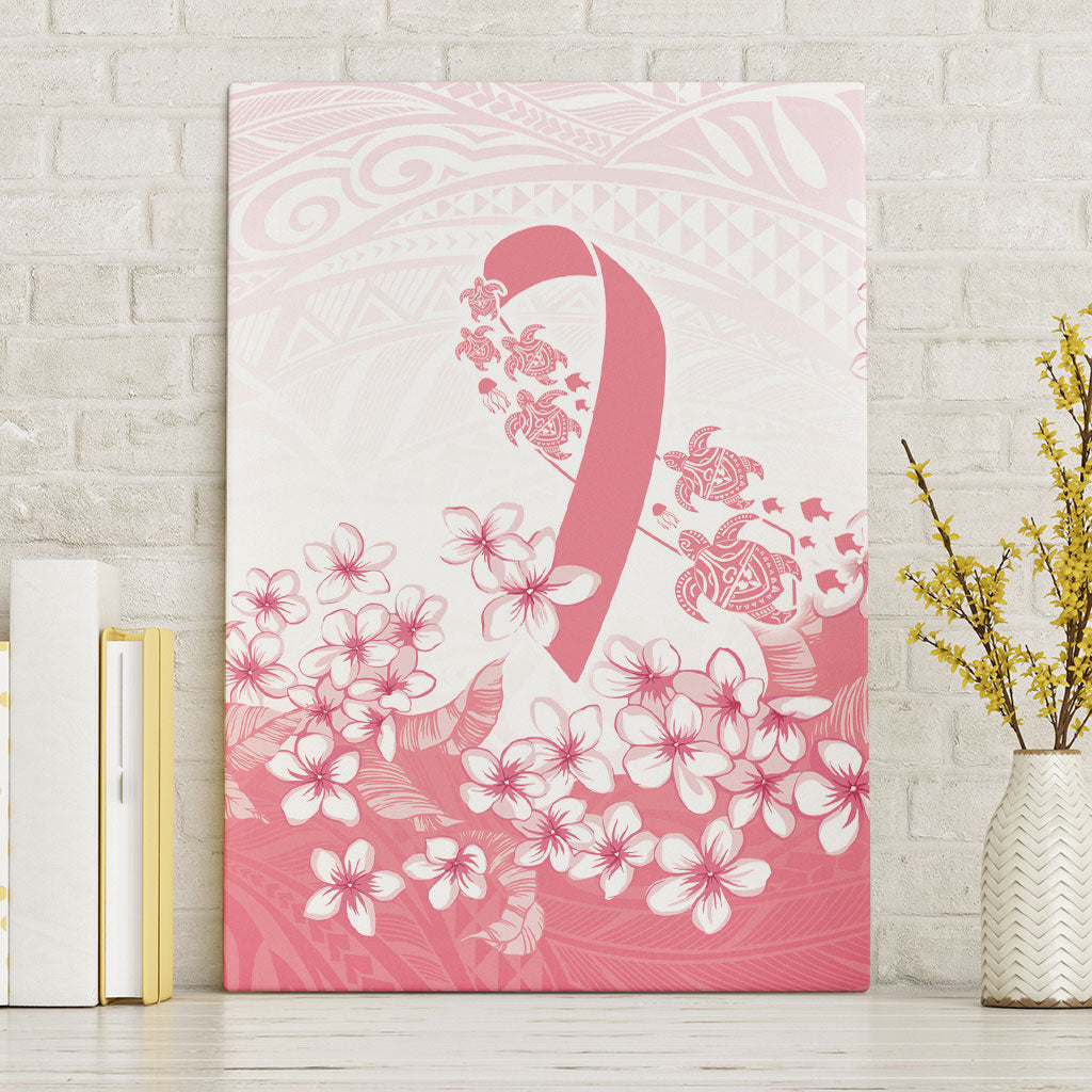 Breast Cancer Awareness Polynesian Canvas Wall Art Floral Pink Ribbon