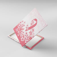 Breast Cancer Awareness Polynesian Canvas Wall Art Floral Pink Ribbon