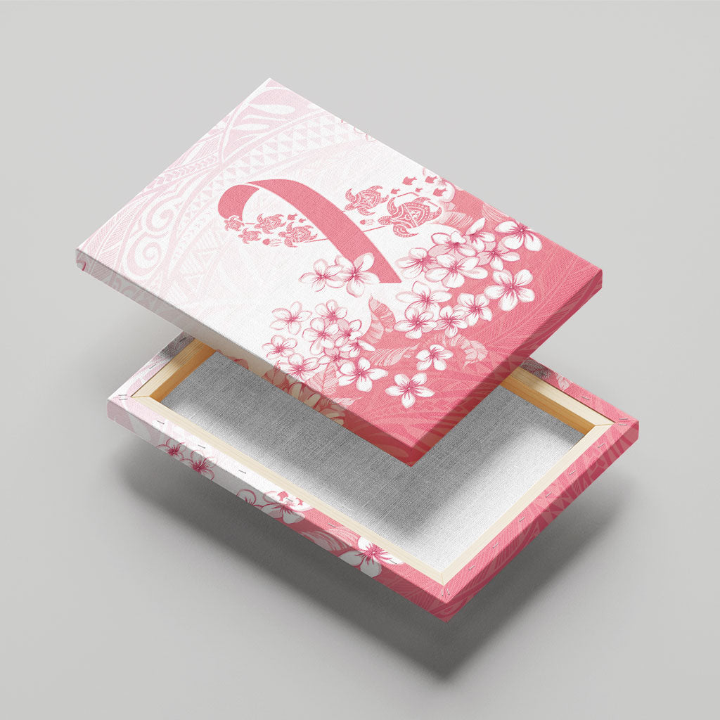 Breast Cancer Awareness Polynesian Canvas Wall Art Floral Pink Ribbon