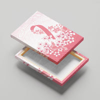 Breast Cancer Awareness Polynesian Canvas Wall Art Floral Pink Ribbon