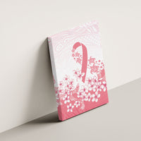 Breast Cancer Awareness Polynesian Canvas Wall Art Floral Pink Ribbon