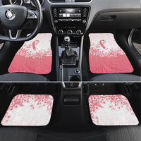 Breast Cancer Awareness Polynesian Car Mats Floral Pink Ribbon