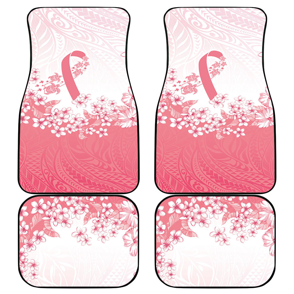 Breast Cancer Awareness Polynesian Car Mats Floral Pink Ribbon