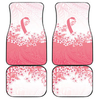 Breast Cancer Awareness Polynesian Car Mats Floral Pink Ribbon