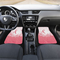 Breast Cancer Awareness Polynesian Car Mats Floral Pink Ribbon