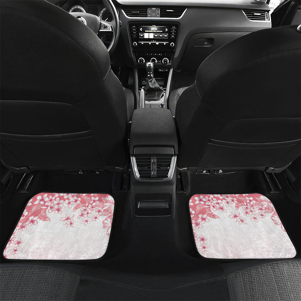 Breast Cancer Awareness Polynesian Car Mats Floral Pink Ribbon